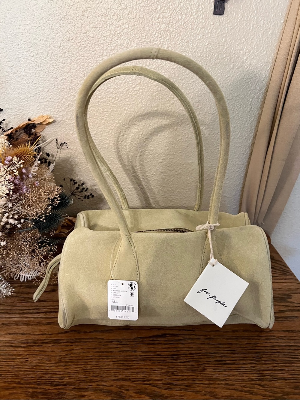 Free People Sierra Suede Shoulder Bag In Whipped Butter NWT